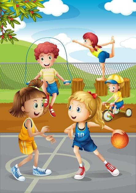 運動会 イラスト - 楽しく遊ぶ子供たち イラスト