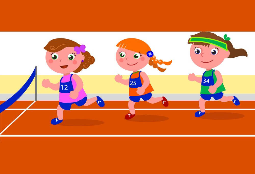 運動会のイラスト - 若い女の子ランナー イラスト