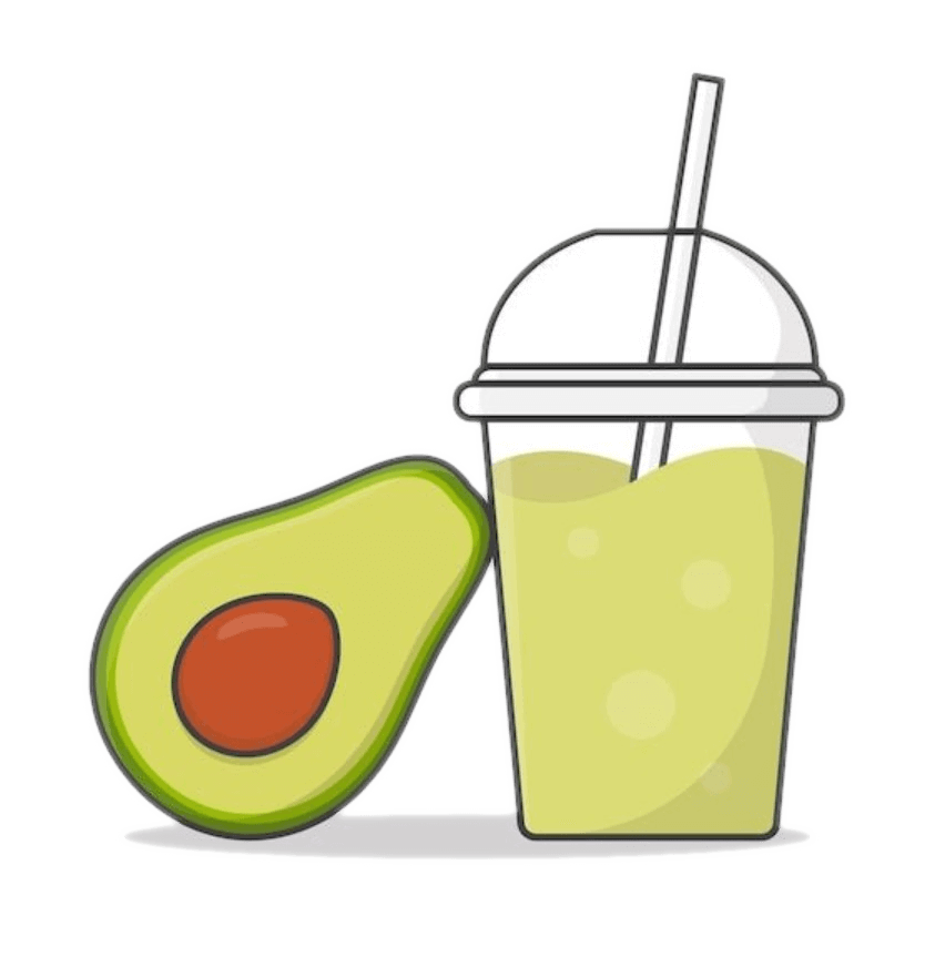 アボカドスムージーのイラストシンプル