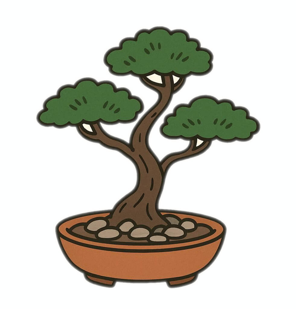 木の周りに散らばった川石のイラスト イラスト