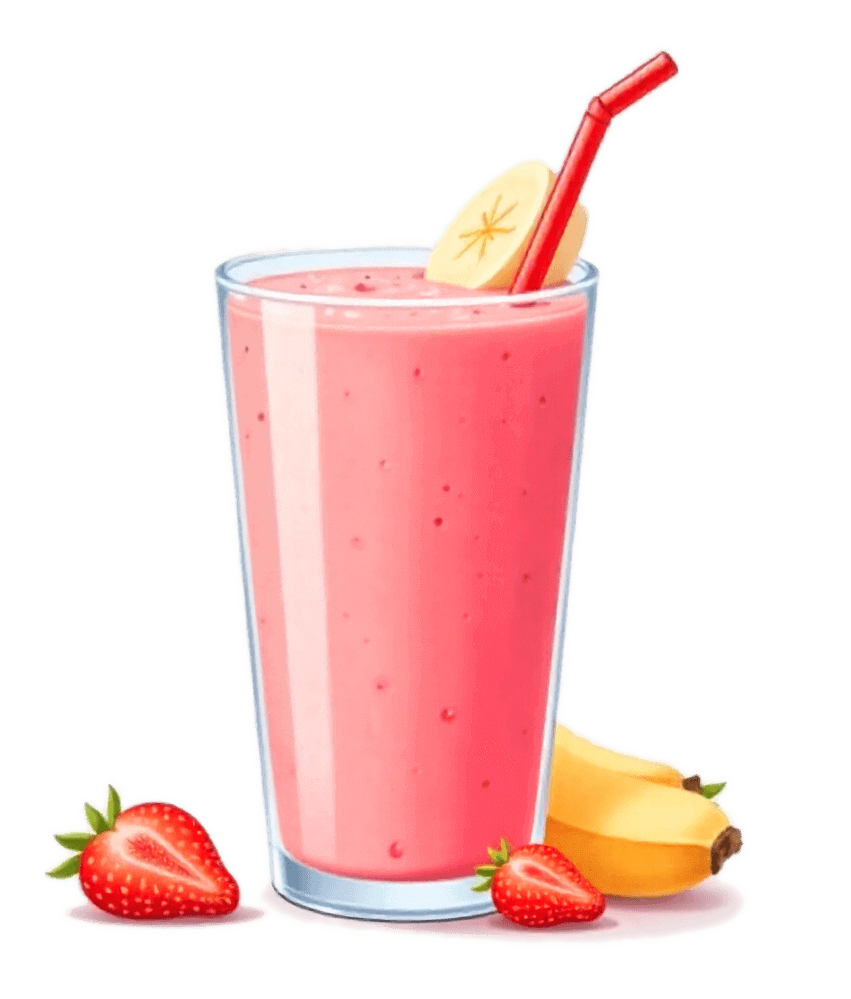 ストロベリーバナナスムージーのイラストダウンロード イラスト