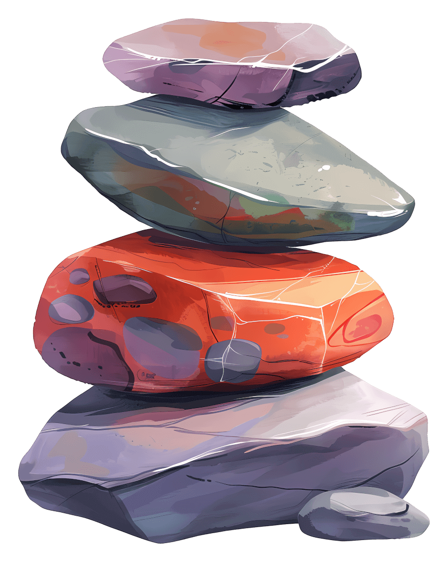 積み重ねられた石のイラストのpng画像 イラスト
