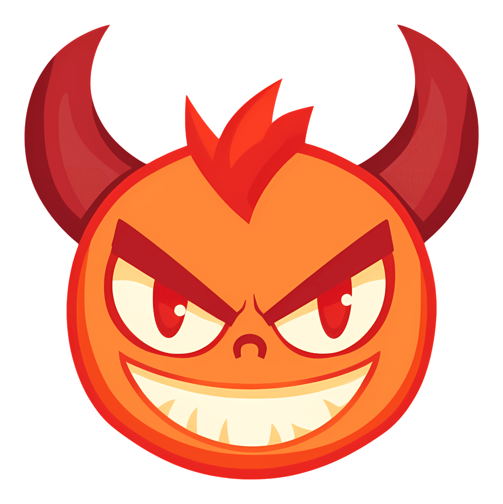 悪魔の顔の絵文字のイラスト イラスト