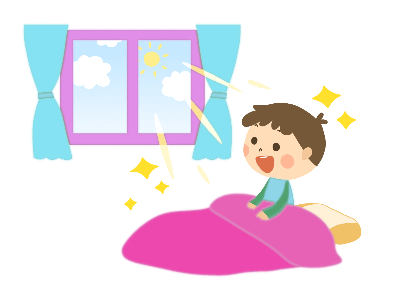 朝の目覚めのイラスト イラスト