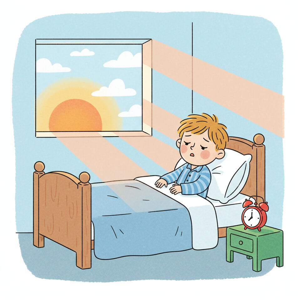朝起きるイラスト背景 イラスト