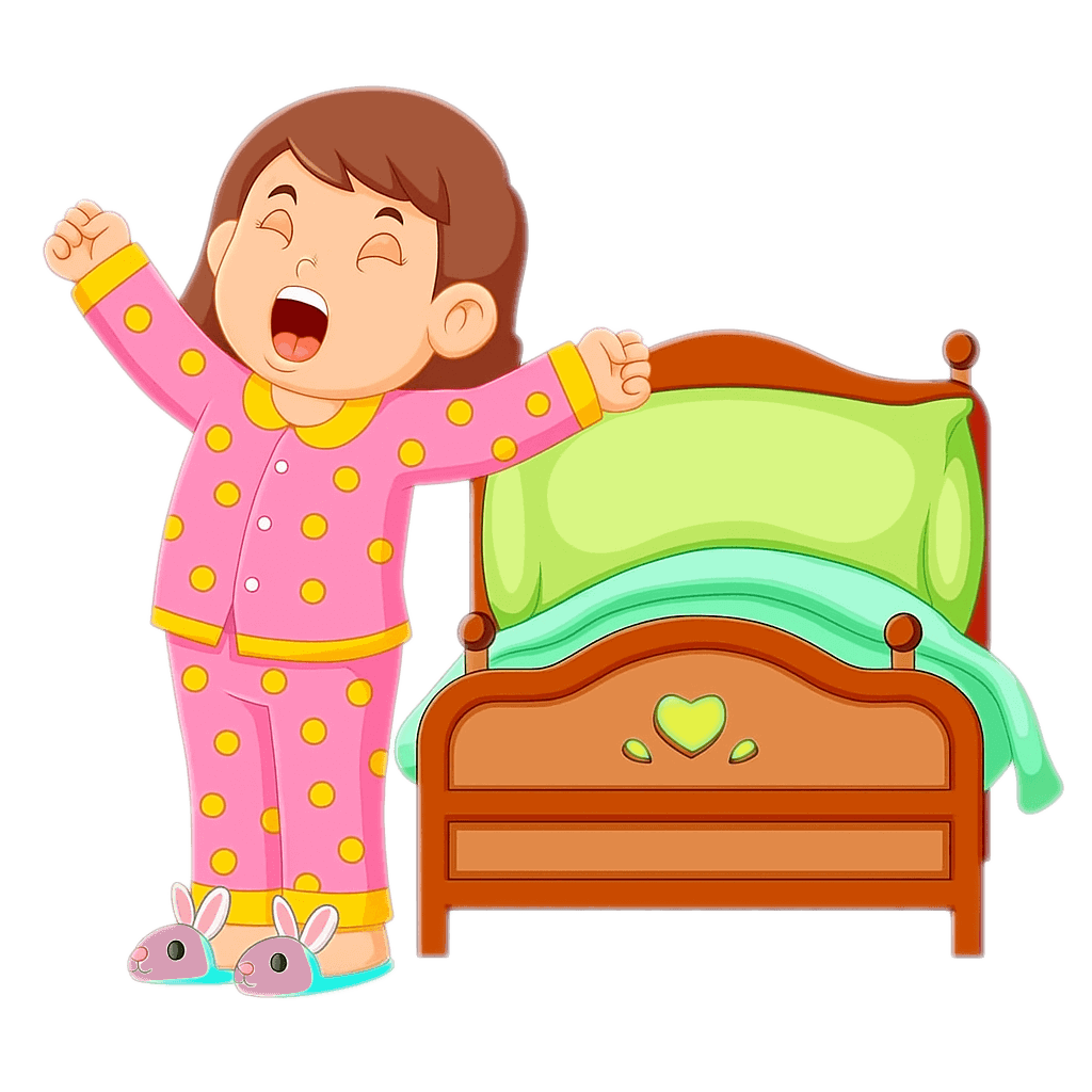 女の子の目覚めのイラストPNG