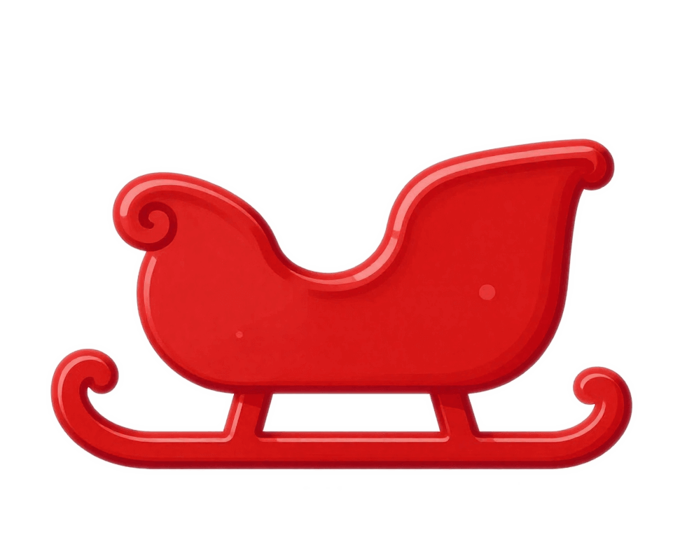 赤いそりのアイコンイラスト イラスト