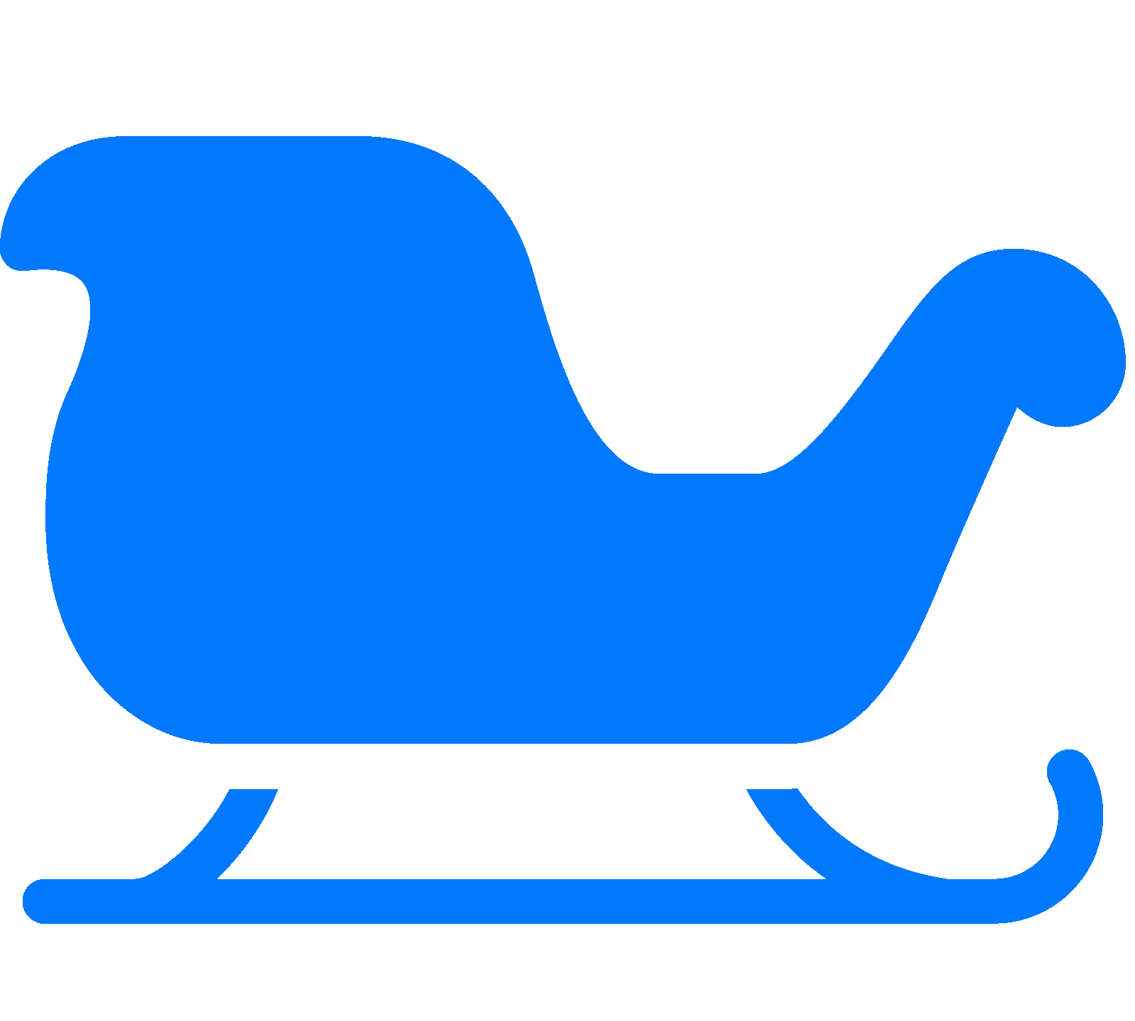 青いそりのアイコンイラスト イラスト